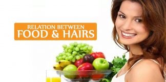 Relation between food & hairs