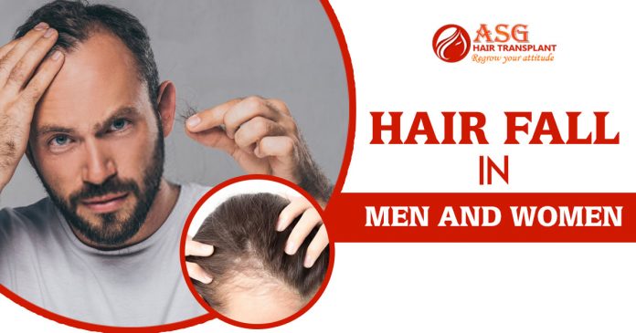 Hair fall in men and women